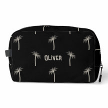 Personalized Tropical Palm Trees Custom Name Black