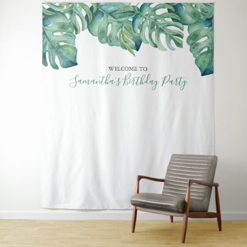 Personalized Tropical Photo Booth Backdrop