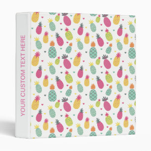 Personalized Tropical Pineapple 3 Ring Binder