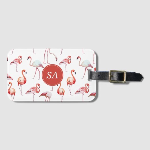 Personalized Tropical Pink Flamingo Watercolor