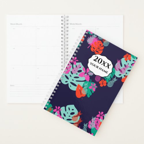 Personalized Tropical Planner Notebook