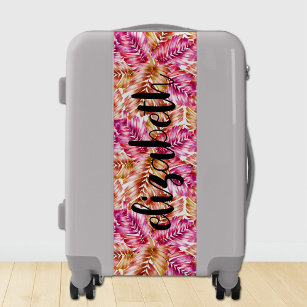 Personalized Pink Floral Suitcase for Women Luggage Set With 