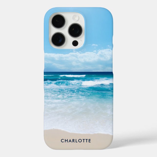 Personalized Tropical Sand Beach Modern Case-Mate iPhone Case (Back)