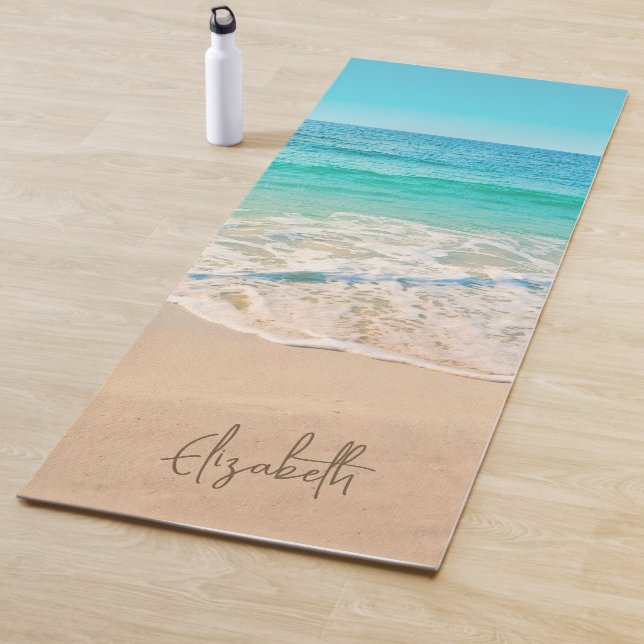 Personalized Tropical Sand Beach  Yoga Mat (In Situ)