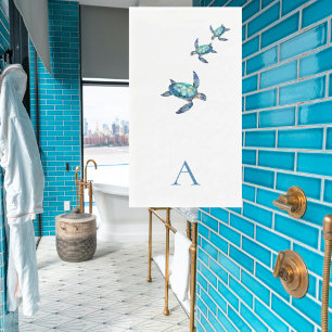 Personalized Tropical Sea Turtle Bathroom Paper Guest Towels