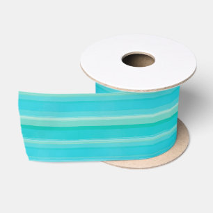 Personalized Tropical Shades of Blue All Occasion Satin Ribbon