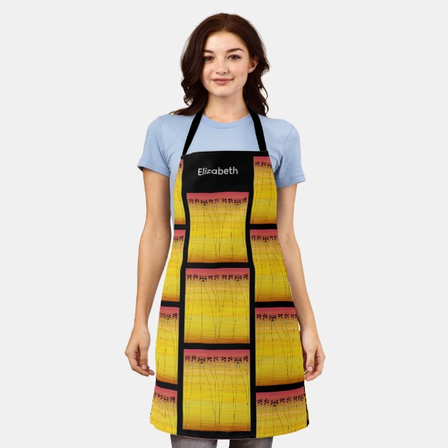 Personalized Tropical Summer Apron (Worn)