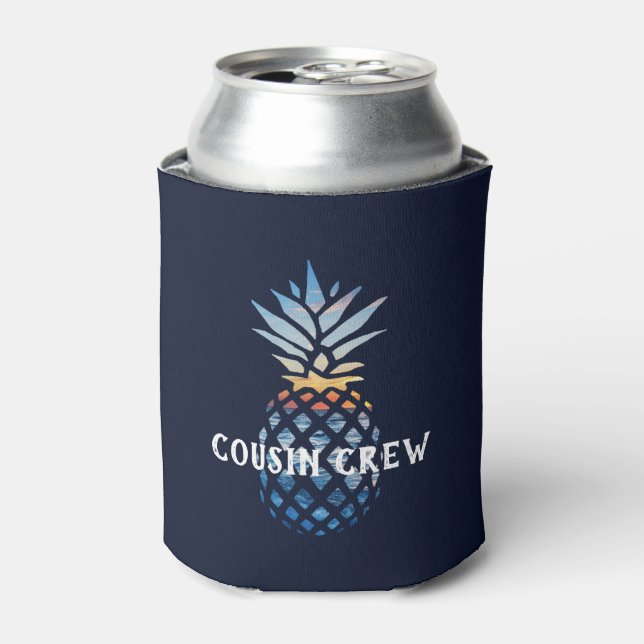 Personalized Tropical Sunset Pineapple Can Cooler (Can Front)