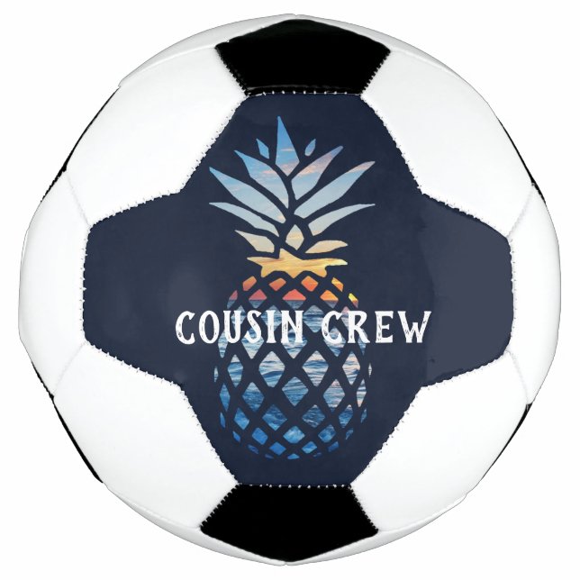 Personalized Tropical Sunset Pineapple Soccer Ball (Front)