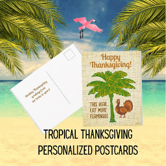 Personalized Tropical Thanksgiving Postcard