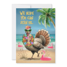 Personalized Tropical Turkey Invitation