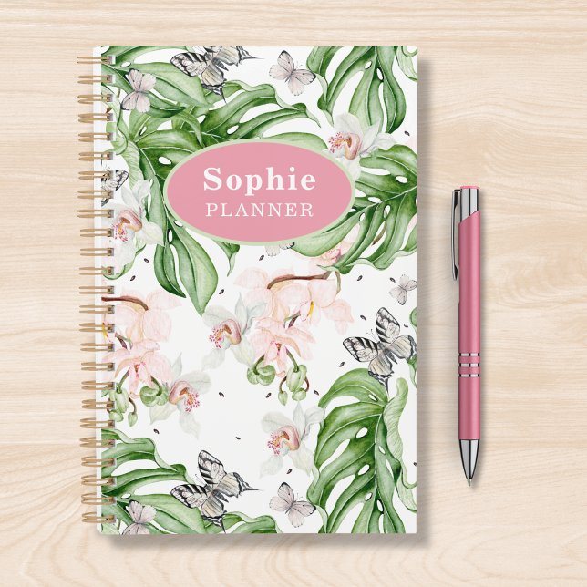 Personalized Tropical Watercolor Floral Girly Planner (Creator Uploaded)