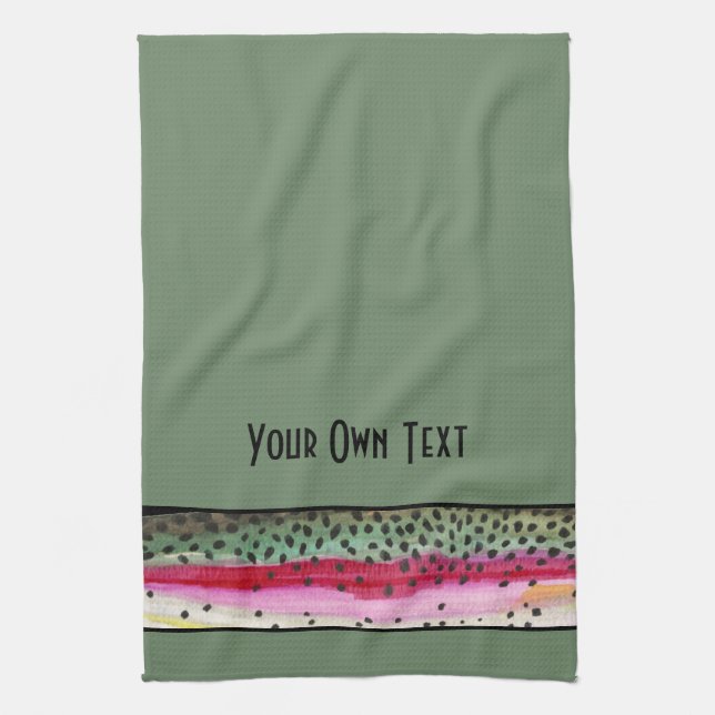 Personalized Trout Angling Fisherman's Towel (Vertical)