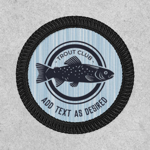 455-1 Fishing Angler Logo Patch M request text Club Patch 8cm 