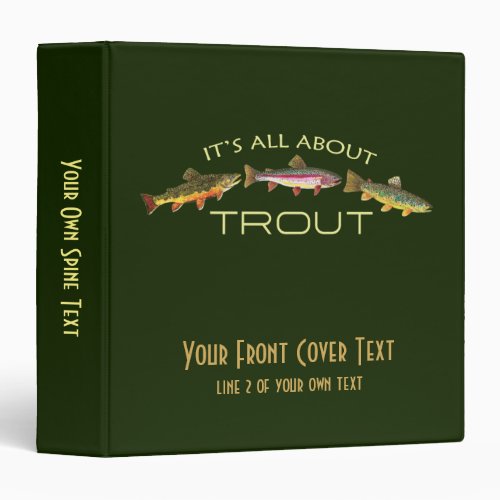 Personalized Trout Fishing Binder