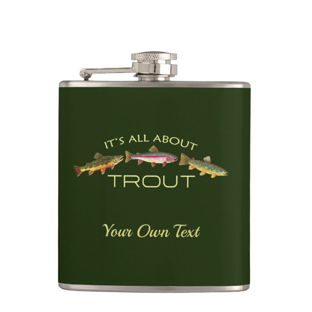 Personalized Trout Fishing Flask (Front)