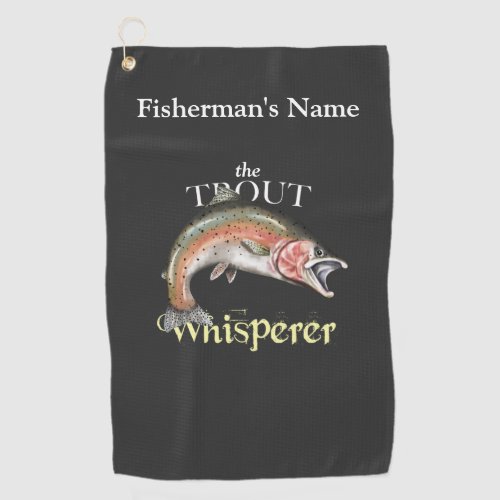 Personalized Trout Whisperer Dark Fishing Towel