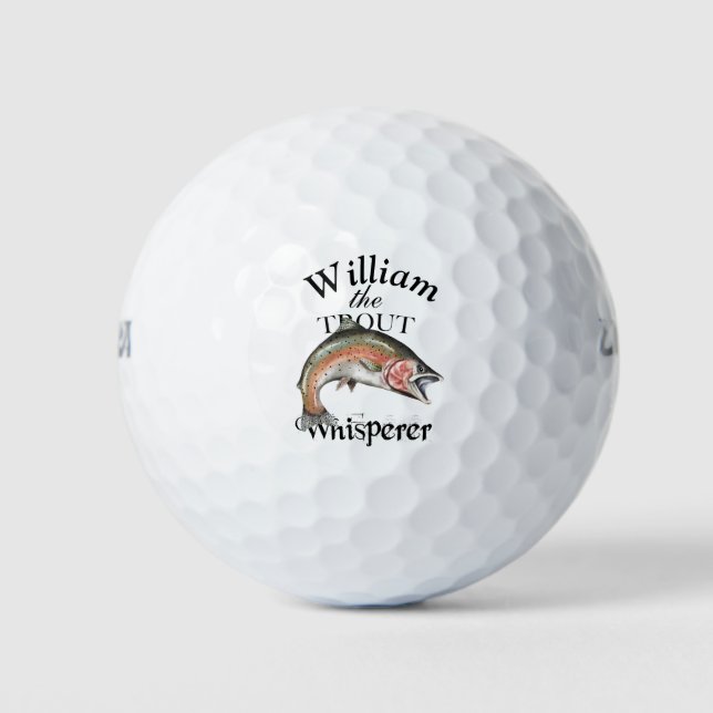 Personalized Trout Whisperer Fisherman Golf Balls (Front)