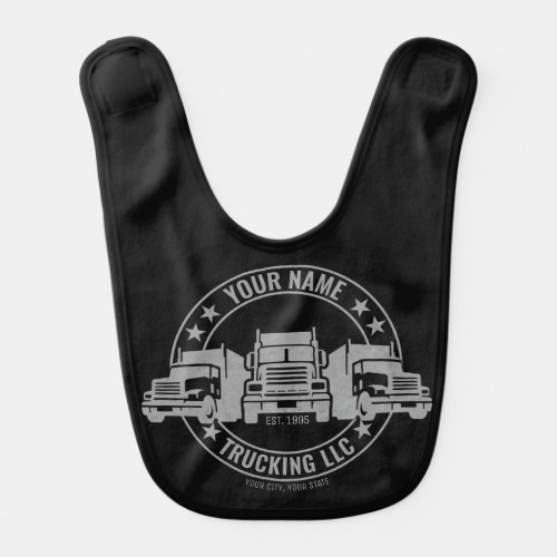 Personalized Trucker Big Rig Semi Truck Trucking Baby Bib