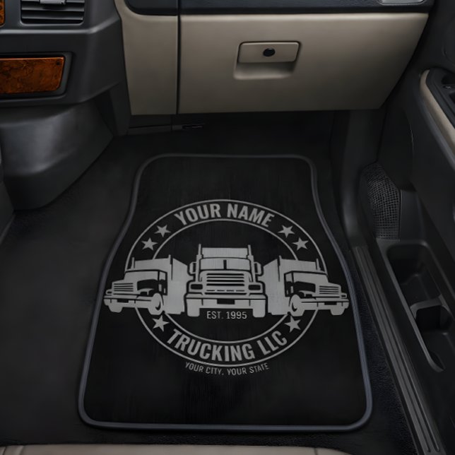 Personalized Trucker Big Rig Semi Truck Trucking Car Floor Mat (Creator Uploaded)