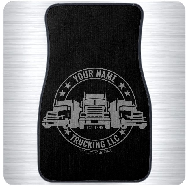 Personalized Trucker Big Rig Semi Truck Trucking Car Floor Mat (Creator Uploaded)