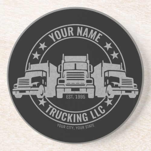Personalized Trucker Big Rig Semi Truck Trucking  Coaster