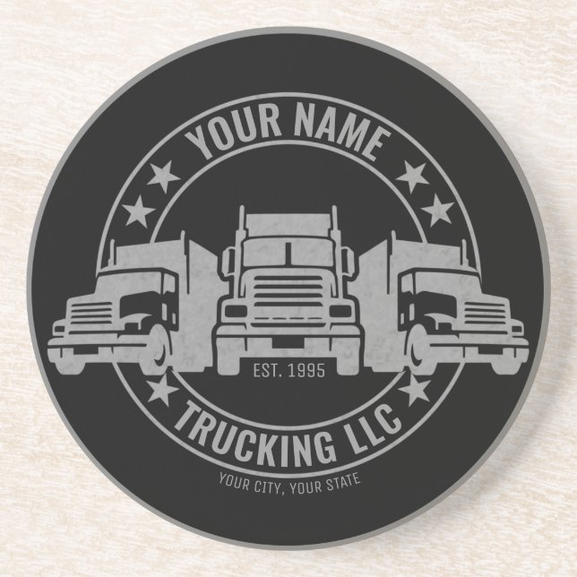 Personalized Trucker Big Rig Semi Truck Trucking  Coaster (Front)