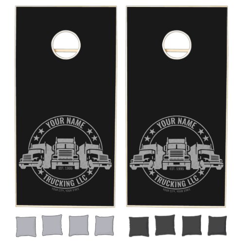 Personalized Trucker Big Rig Semi Truck Trucking  Cornhole Set