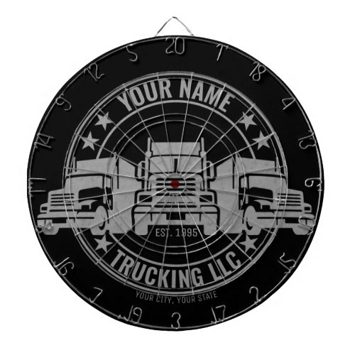 Personalized Trucker Big Rig Semi Truck Trucking Dart Board