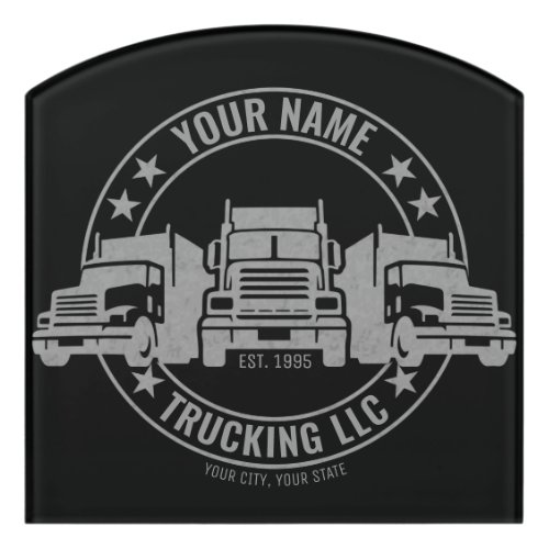 Personalized Trucker Big Rig Semi Truck Trucking  Door Sign