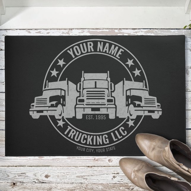 Personalized Trucker Big Rig Semi Truck Trucking  Doormat (Creator Uploaded)