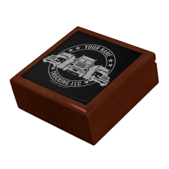 Personalized Trucker Big Rig Semi Truck Trucking  Gift Box (Side)