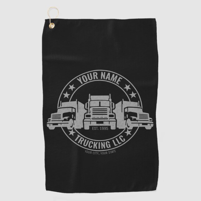 Personalized Trucker Big Rig Semi Truck Trucking  Golf Towel (Front)