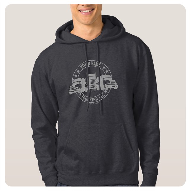 Personalized Trucker Big Rig Semi Truck Trucking Hoodie (Creator Uploaded)