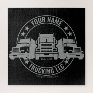 Personalized Trucker Big Rig Semi Truck Trucking Jigsaw Puzzle