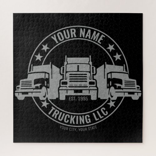 Personalized Trucker Big Rig Semi Truck Trucking Jigsaw Puzzle