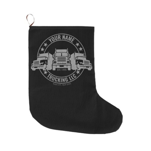 Personalized Trucker Big Rig Semi Truck Trucking Large Christmas Stocking