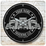Personalized Trucker Big Rig Semi Truck Trucking Large Clock<br><div class="desc">Personalized Trucker Big Rig Semi Truck Trucking Company Design - Customize with your Name and Custom Text!</div>
