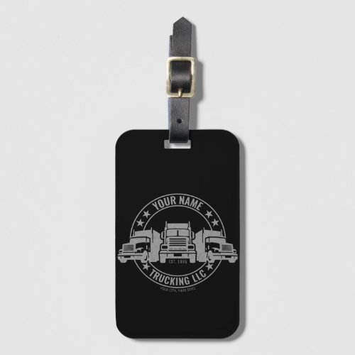 Personalized Trucker Big Rig Semi Truck Trucking  Luggage Tag