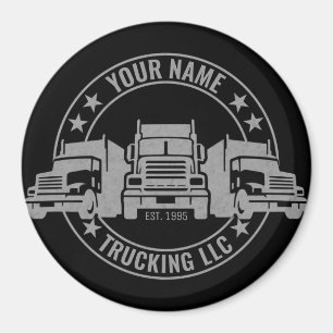 Personalized Trucker Big Rig Semi Truck Trucking Magnet