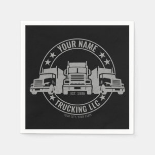 Personalized Trucker Big Rig Semi Truck Trucking Napkins