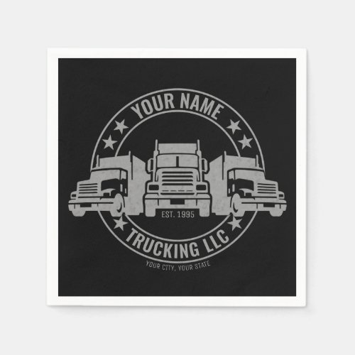 Personalized Trucker Big Rig Semi Truck Trucking  Napkins