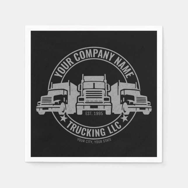 Personalized Trucker Big Rig Semi Truck Trucking   Napkins (Front)
