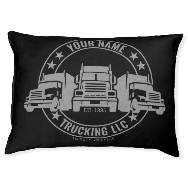 Personalized Trucker Big Rig Semi Truck Trucking  Pet Bed (Front)