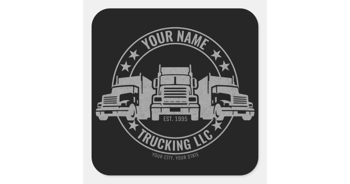 Big Rig Stickers Personalized Trucker Big Rig Semi Truck Trucking Square Sticker | Zazzle