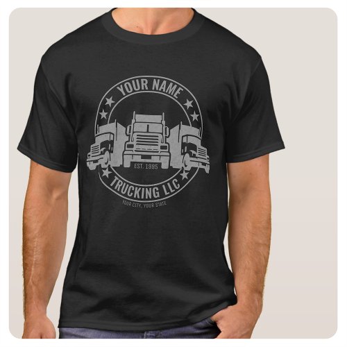 Personalized Trucker Big Rig Semi Truck Trucking T_Shirt