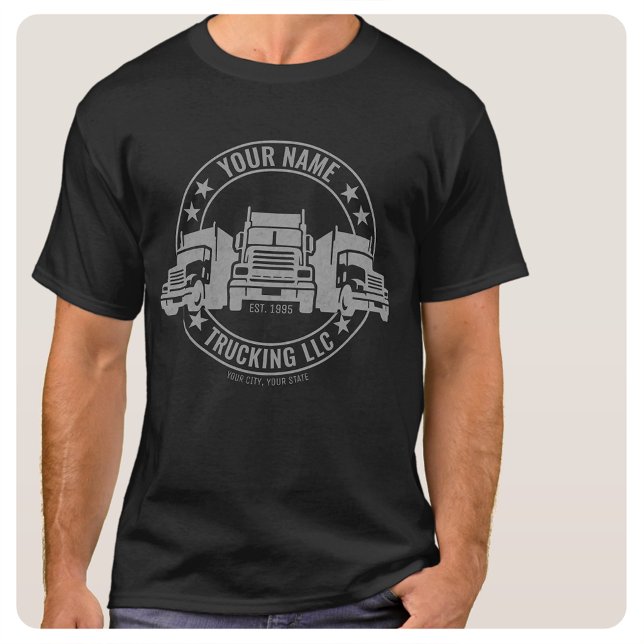 Personalized Trucker Big Rig Semi Truck Trucking T-Shirt (Creator Uploaded)