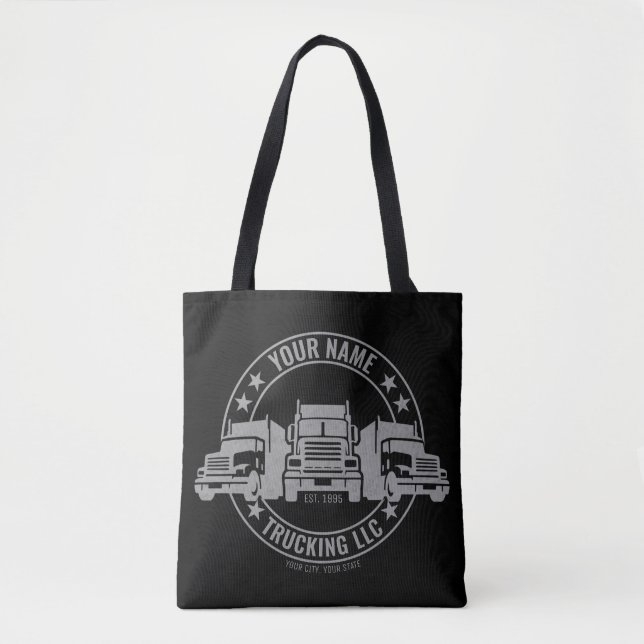 Personalized Trucker Big Rig Semi Truck Trucking  Tote Bag (Front)