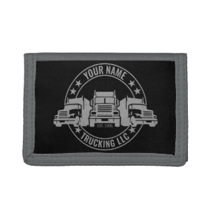 Personalized Trucker Big Rig Semi Truck Trucking Tri-fold Wallet