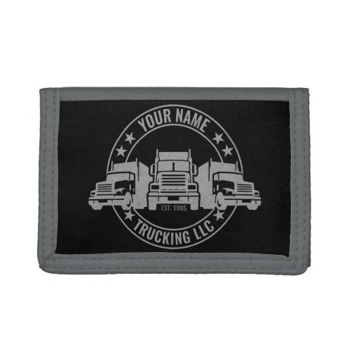 Personalized Trucker Big Rig Semi Truck Trucking  Trifold Wallet